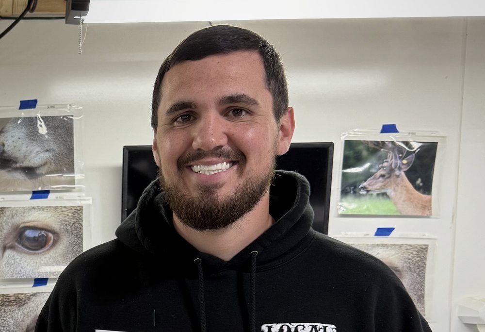 Josh Ackley, owner of Nobel Taxidermy, in the studio
